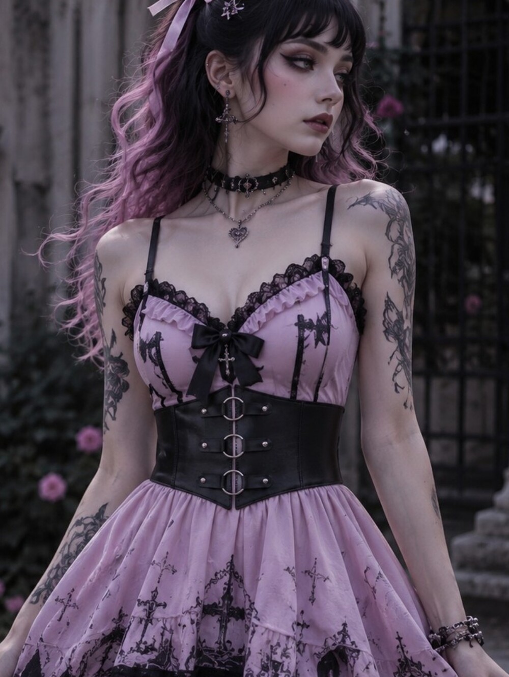 NEW Goth Black  Faux Leather Corset Belt